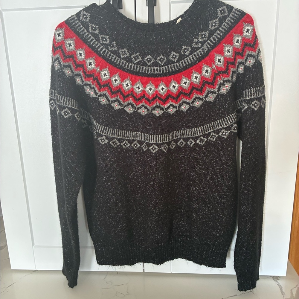 Weatherproof Black and Gray Knit Sweater